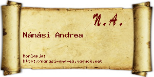 Nánási Andrea névjegykártya